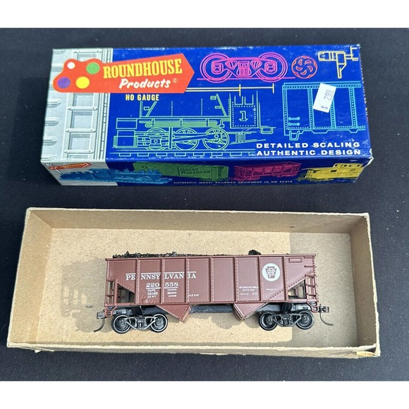 1721 Roundhouse HO Scale Santa Fe RR 50' 5-Bay Rapid Discharge Coal Hopper T3 - Picture 1 of 5